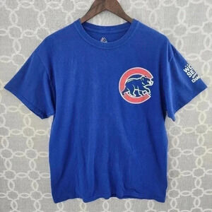 Cubs Majestic 3016 world series champions navy blue t shirt Men's L